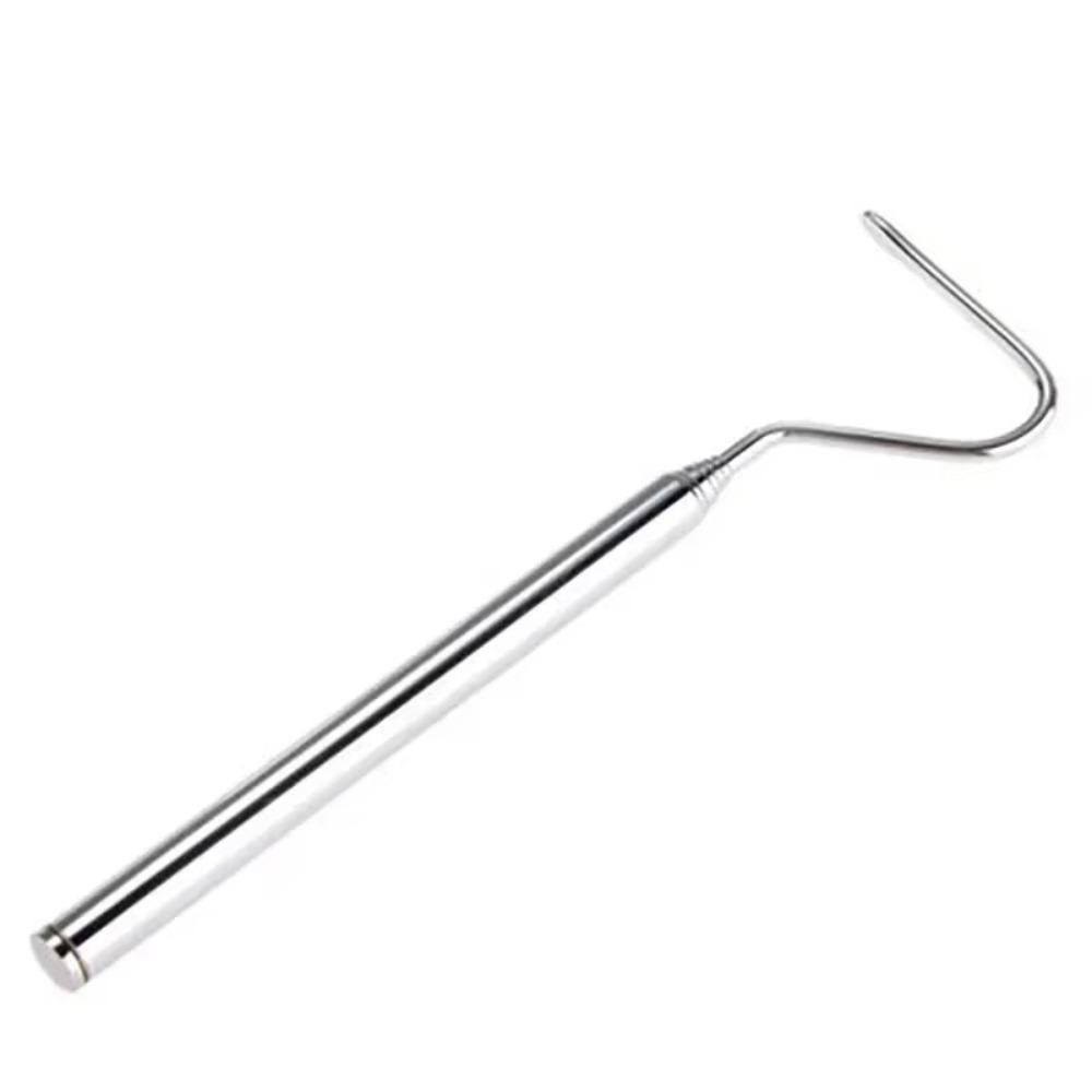 Adjustable Snake Hook Retractable Long Handle Reptile Catcher Stainless Steel Rounded Head Snake Catching Tool Professional Use