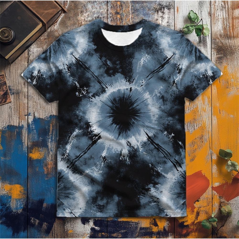 Mode Batikmönster 3D-tryckta T-shirts för män Sommar Enkla Kortärmade Rundhals T-shirts Lös Harajuku Topp