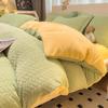 2025 New Style Thickened Coral Fleece Velvet Bed Set: Winter Warm 4-Piece with Flannel Duvet Cover and Bed Sheet.