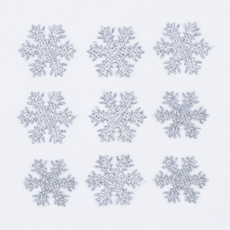 Hurtownie 500 sztuk 30mm brokat srebrny płatek śniegu Scrapbooking aplikacja DIY rzemiosło naszywki rzemiosło dekoracyjne Ornament akcesoria