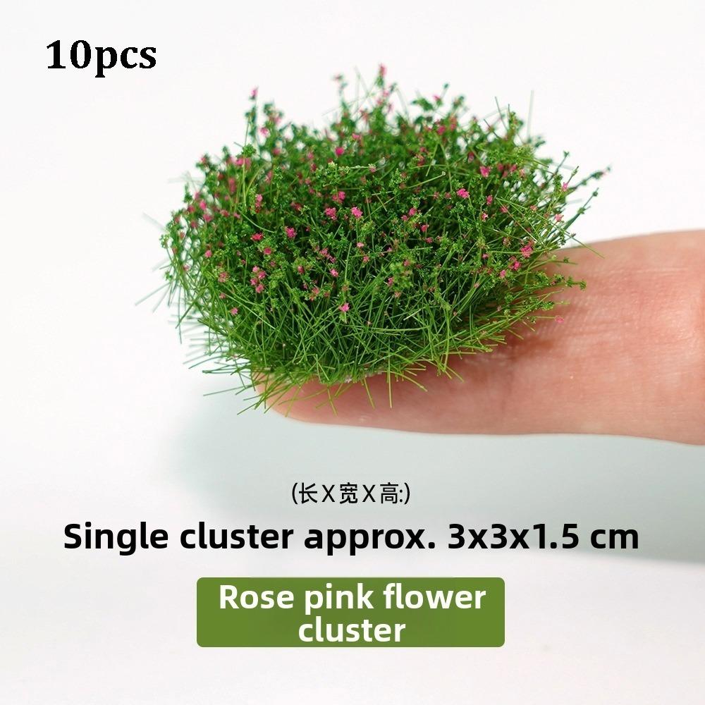 10pcs/lot 3*3*1.5cm Mixed Big Flower 10 Colors Miniature Plants Materials Layout Accessories