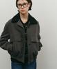 Make A Toast High-Neck Cotton Bomber Jumper Dark Grey Mbefjp001Dg