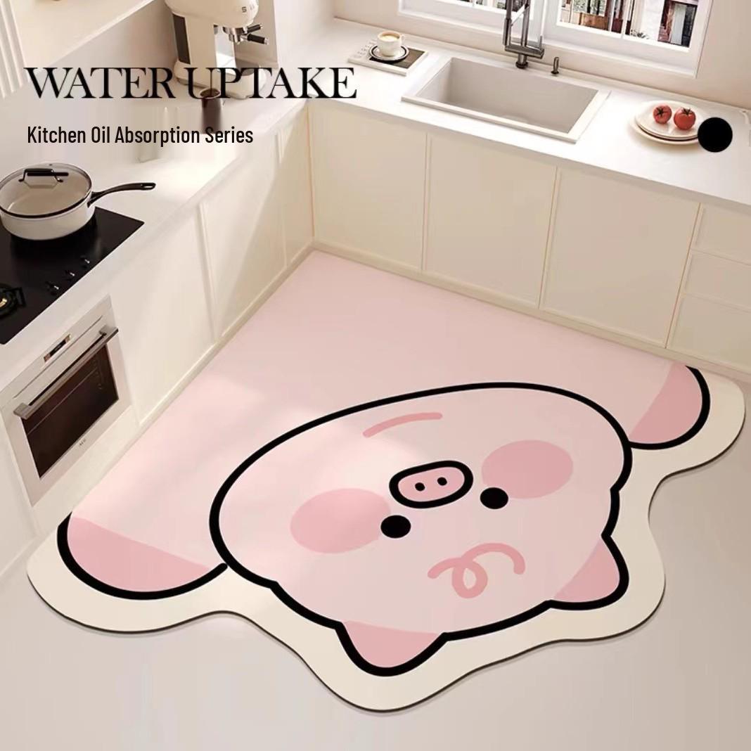 

Cartoon Non-Slip Water-Absorbing Floor Mat for Kitchen, Bathroom, and Toilet - Easy Clean, Stain & Wear Resistant. 70x70 cm