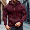 Heren Casual Rits-Up Cargo Hoodie met Meerdere Zakken Lange Mouwen Jas