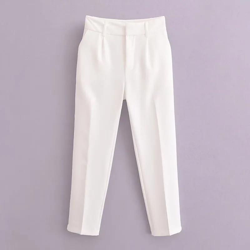 

Solid Color All Match Women s Suit Pants Casual Simple Office Occupation Lady Pencil Trousers High Waist Slimming Long Pant XS