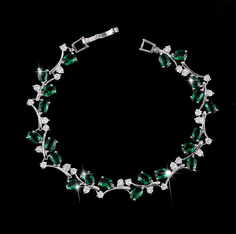 Hand Jewelry Ebat Plated 18K White Gold Zircon Bracelet For Girls