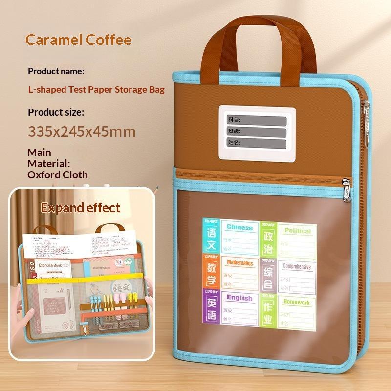 L Shaped A4/A3 File Exam Paper Storage Bag Large Opening Mesh Large Capacity Transparent Stationery Organizer School Supplies