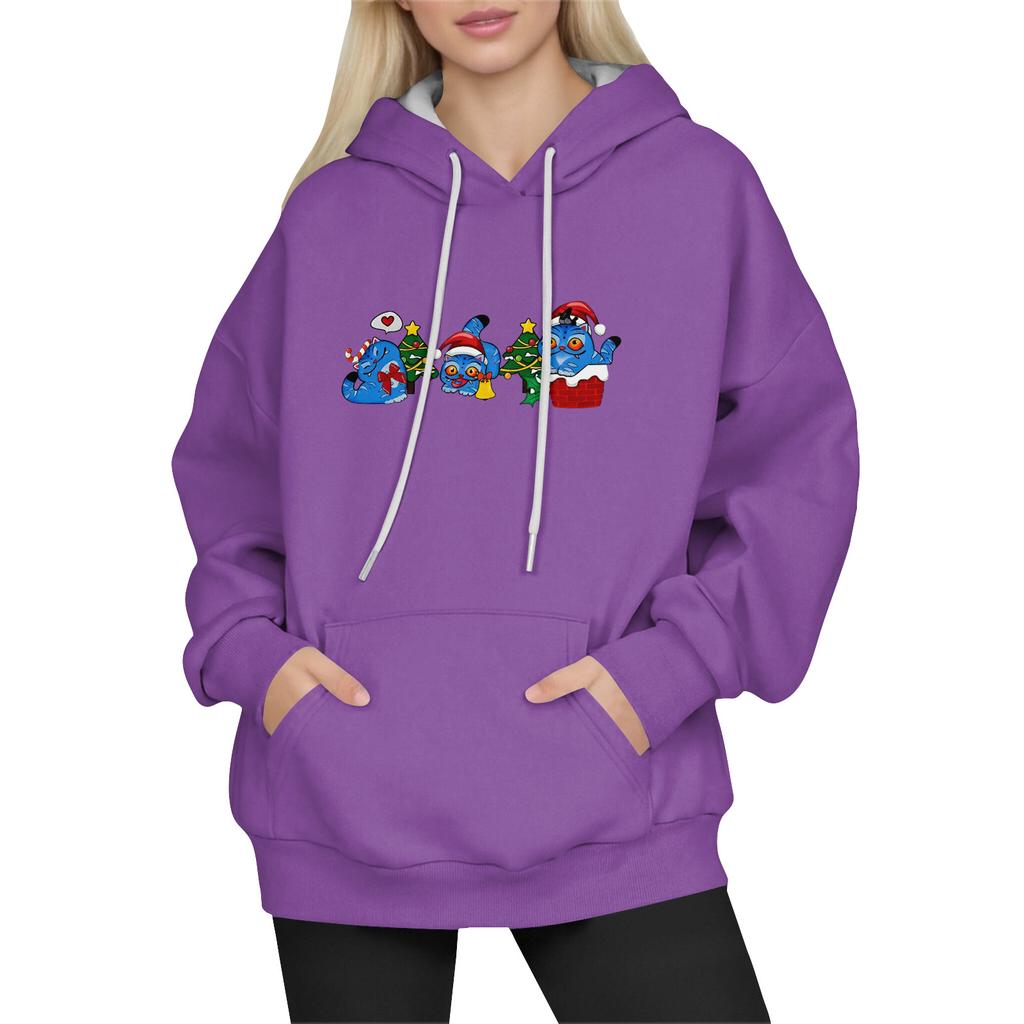Women's Fashion Long-Sleeve Pullover Hoodie with Fun Movie-Inspired Prints