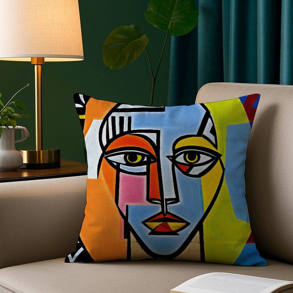 Modern Abstract Painting Pillow Case Short Plush Print Cushion Cover Square Throw Pillow Covers Sofa Home Decor