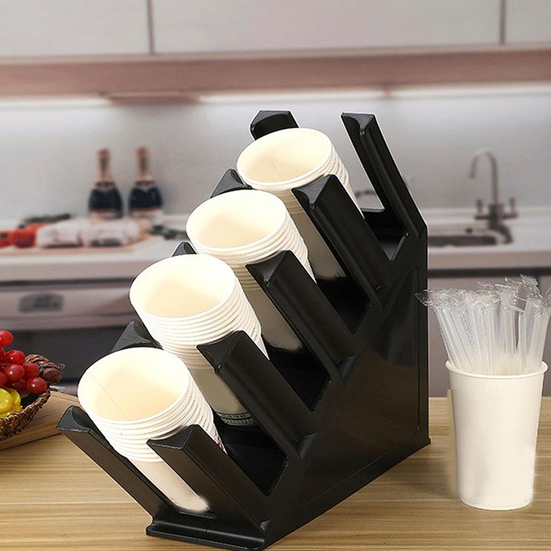 4 Layers Paper Cup Holder Disposable Cup Holder Coffee Milk Tea Bar Drinking Cup Holder Plastic Storage Rack Cup Divider