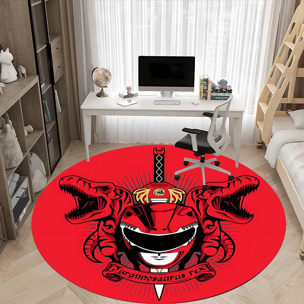 1PC Power Rangers Office Round Rug, Non-slip, Soft and Durable Office Rug for Interior Decoration, Perfect for Office yy250915088