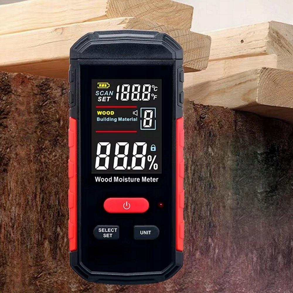 Non-Invasive Induction Moisture Meter For Wood, Building Materials, Thermometer