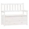 Vidaxl Banco, Blanco, 112,5X51,5X96,5 Cm, Madera Maciza de Pino