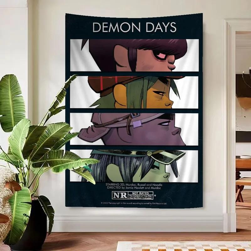 Creative Animation Tapestry Four Panel Character Design Print For Bedroom Wall Decoration Tapestry Room Decoration 100X70CM
