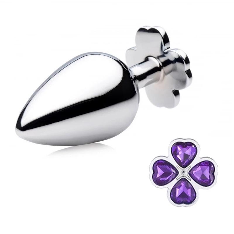 Nowy mały rozmiar czterolistna koniczyna metalowa analna zatyczka analna 12 kolorowych koralików jubilerskich kulki kegla silikonowe jaja seks zabawka dla mężczyzn i kobiet