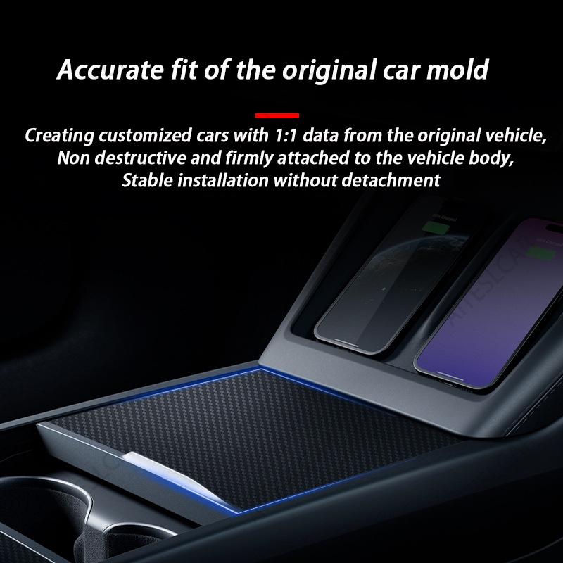 100% Real Carbon Fiber Central Control Panel Cover for Tesla Model Y Juniper/Model 3+ Highland Patch Sticker Car Accessories