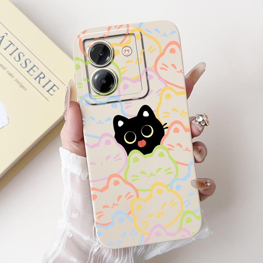 For Xiaomi Poco M7 Pro 5G Case Popular Flower Rabbit Duck Soft Liquid Silicone Cover For Xiaomi Poco M7Pro Capa 2409FPCC4G Coque
