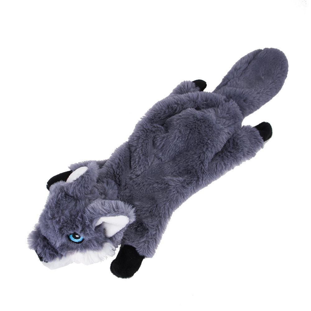 2024 New Cute Plush Toys Squeak Pet Wolf Fox Animal Plush Toy Dog Chew Squeaky Whistling Involved Squirrel Dog Toys