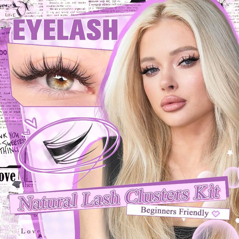 140 Cluster Korean False Lash Extension Kit Comfortable All Day Wear Lashes for Cosplay Daily Long Time Makeup