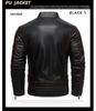 Men's Retro Faux Leather Jacket with Multi-Pockets, Fleece-lined PU, Business Casual Outerwear