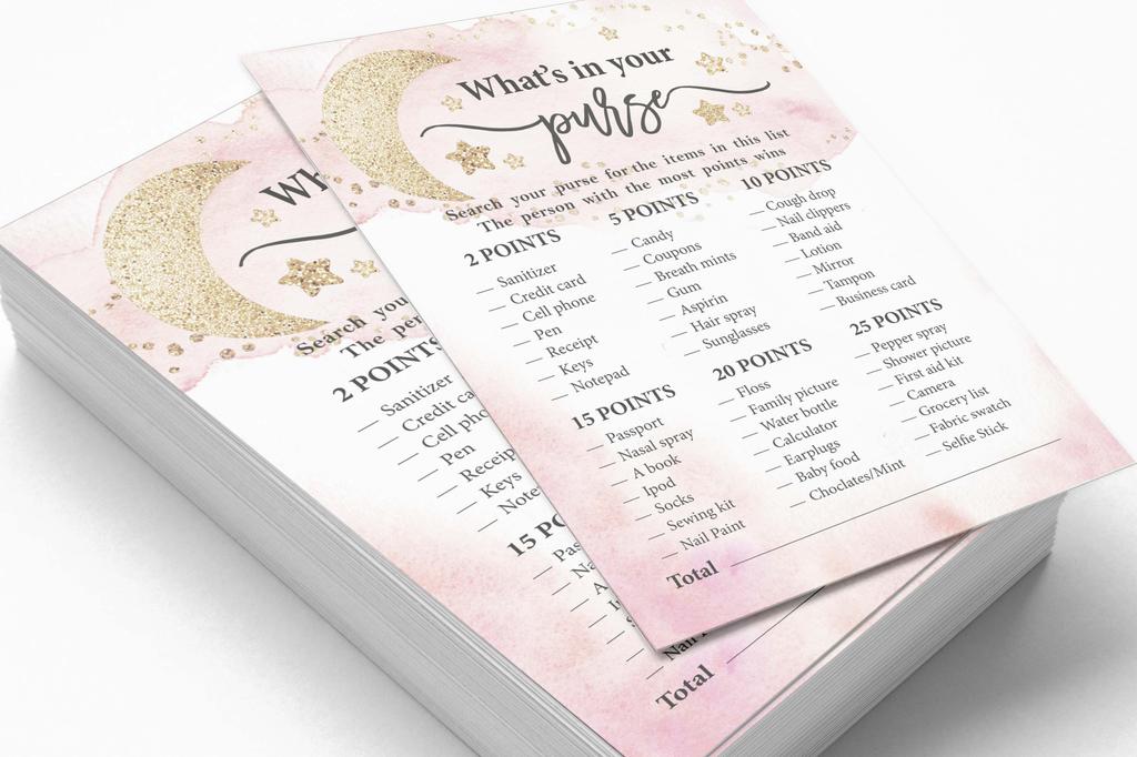 Inkdotpot 50A  Advice CardsA  For Baby Shower Game Glitter Star Advice For New Mom & Dad Gender Reveal Boy Or GirlA  Party