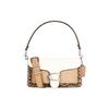 Tabby Leather God Of Wine Bag, Shoulder Bag, Portable Crossbody Bag Women's Pink, White & Brown Multicolor 89972-LHTAP
