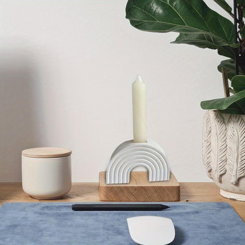Candlestick Molds Candlestick Stand Rainbow Bridge Shaped for Decoration Crafts Aesthetic Home Clay Craft