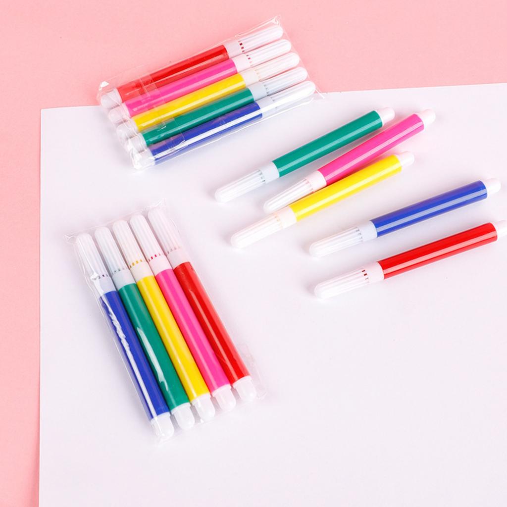 Set of 12 Double-Ended Watercolor Markers for Kids DIY Drawing and Coloring Supplies Non-Toxic Safe Art Pens for Creative Painting Activities