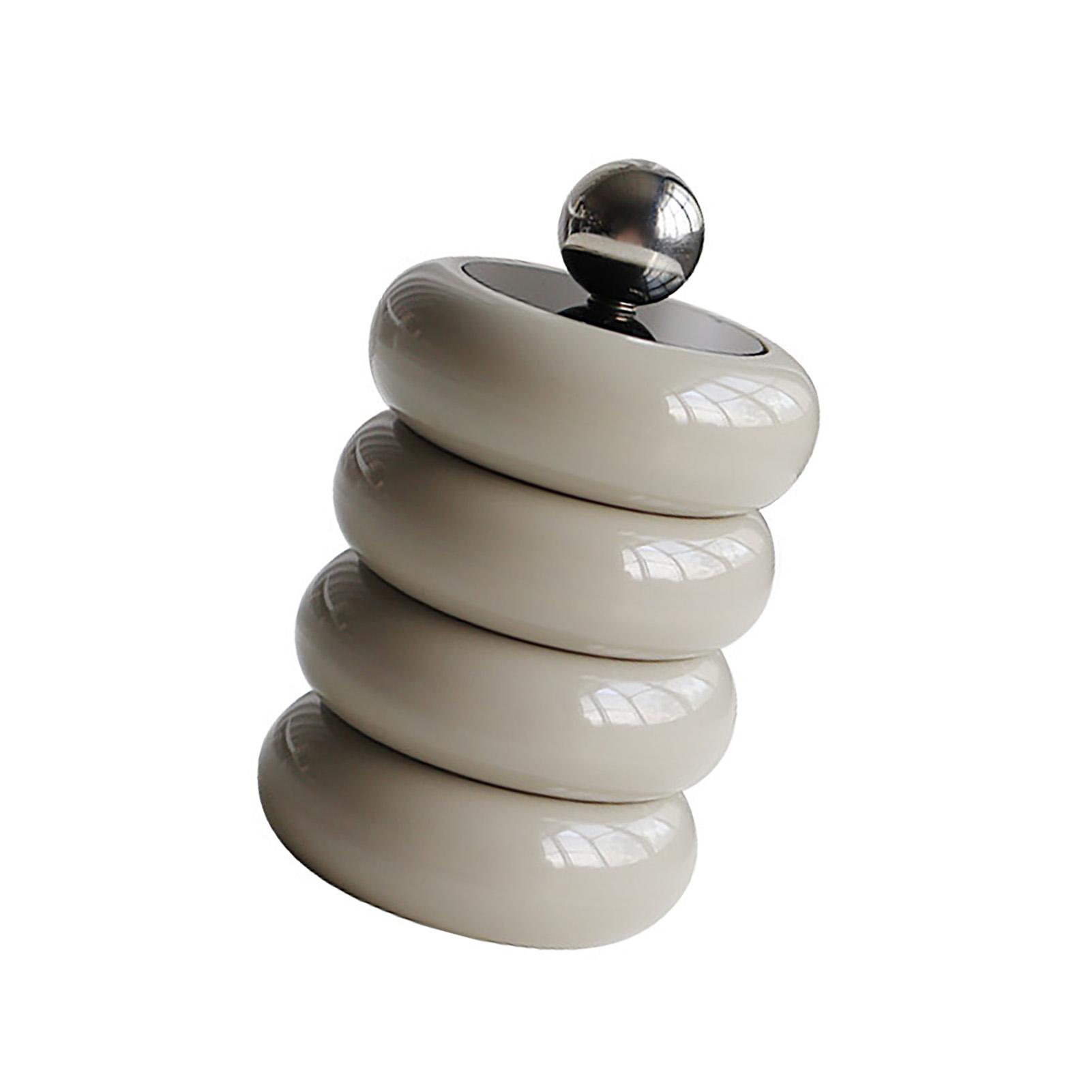 

Скандинавский стиль Диспенсер для ватных палочек Держатель Настольный Пыленепроницаемый Контейнер для хранения ватных палочек Форма пончика Коробка для хранения косметики хаки