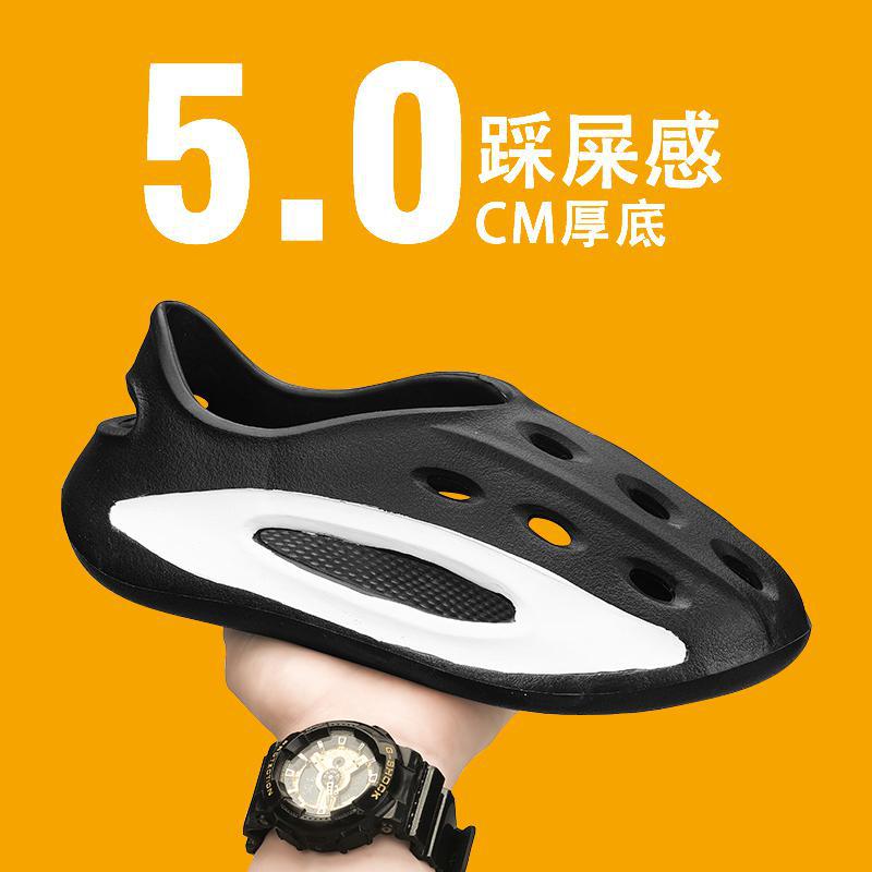 

2025 step on shit feeling popular hole shoes summer men pedal non-slip thick-soled wear-resistant beach shoes bag head sandals 40 чорний