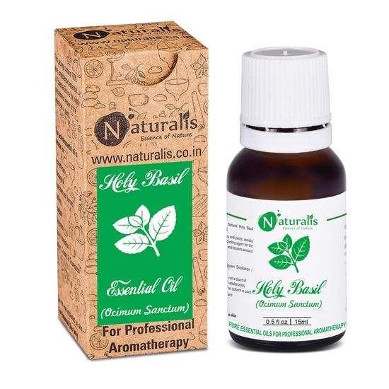 Naturalis Essence of Nature Holy Basil Essential Oil 100% Pure, Natural & Undiluted Therapeutic Grade for Mosquito Repellent- 15ml 15ML