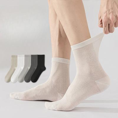 Herren Dünne Sommer Schweißabsorbierende Atmungsaktive Sport Reine Farbe Kühle Socken