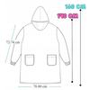 Decke Oversize Pullover Warm Dicke Deckenpullover 2in1 XXL Grau Fell [Kb-Xl1]