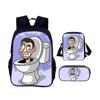Toilet Man Primary and Secondary School Students' Three-piece Backpack Set 31