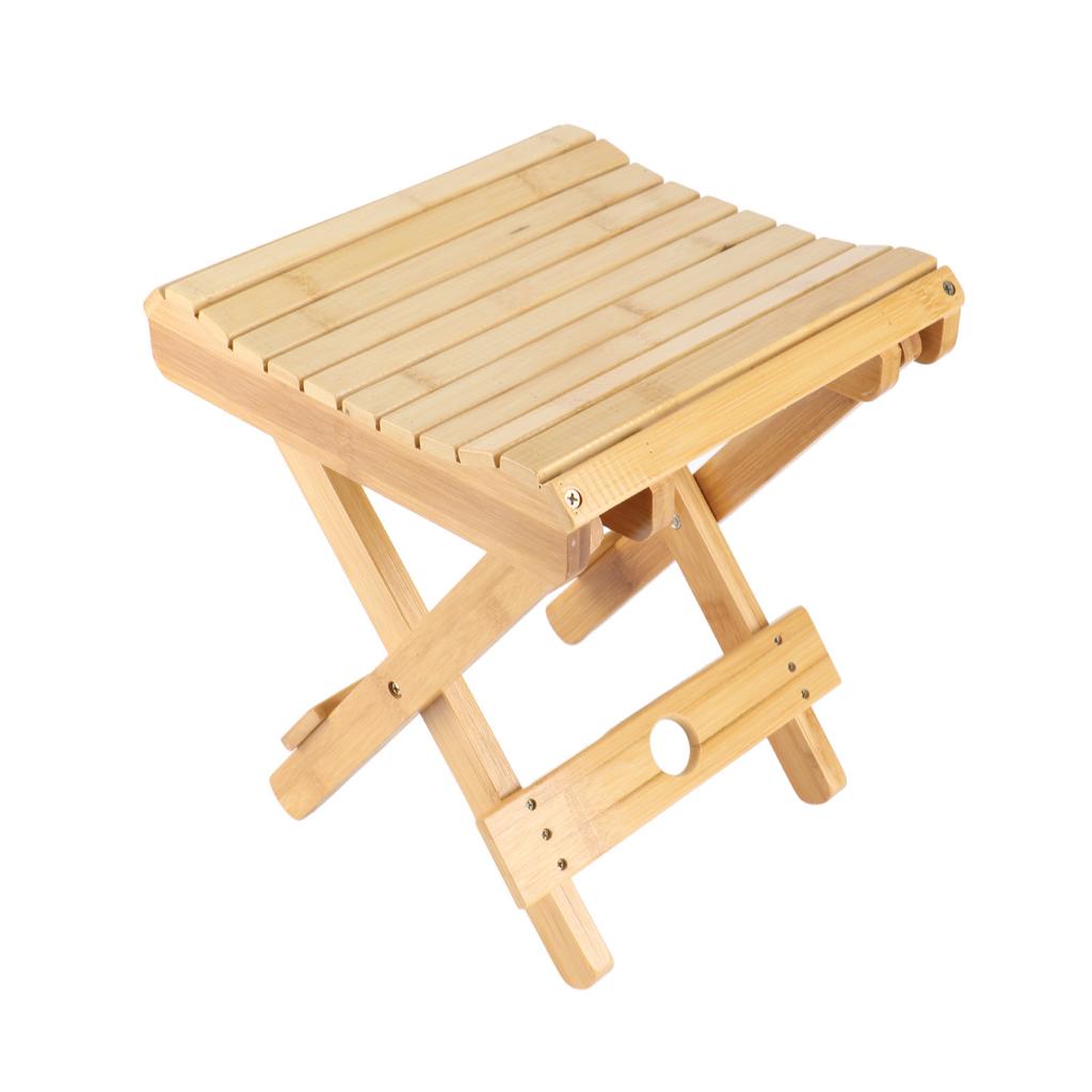 Folding Stool Bamboo Massage Shop Shaving Shower Footrest Home Portable Folding Seat