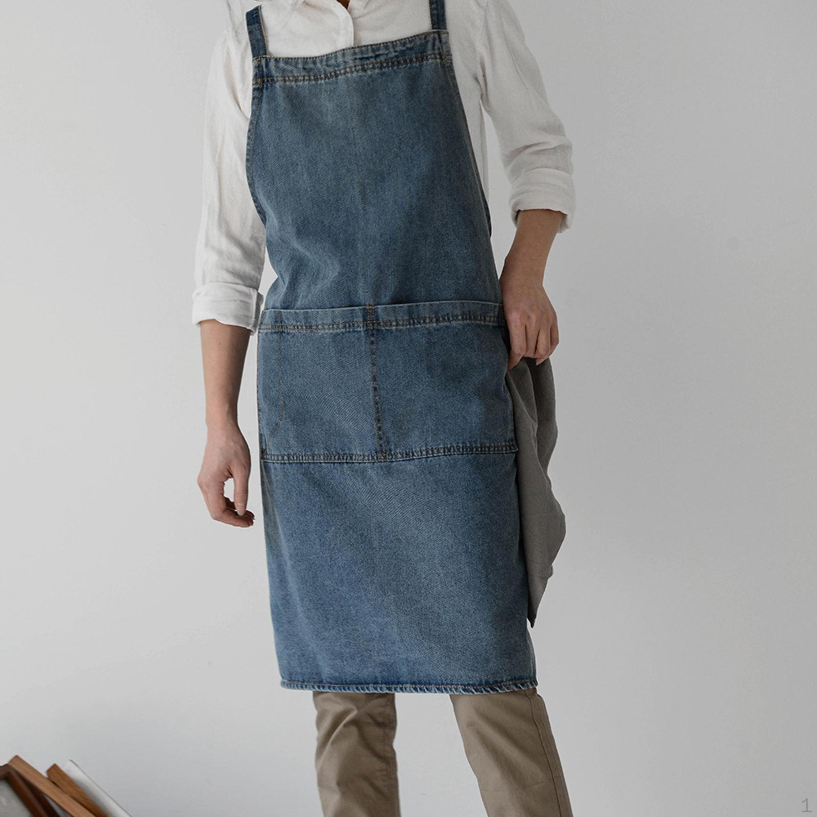 Джинсовый холщовый фартук, нагрудник, регулируемый ремень для взрослых, деревообработка, садовые работы темно-синий