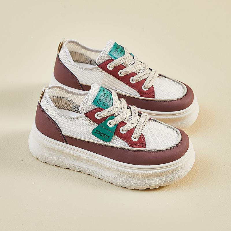 

Новые летние белые туфли для студенток, толстая подошва, дышащая сетчатая повседневная обувь 35