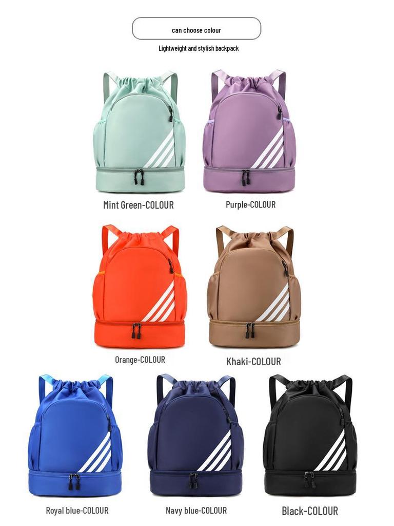 Women's Large Capacity Sports Drawstring Backpack with Shoe Compartment - Ideal for Basketball, Football, and Gym Use