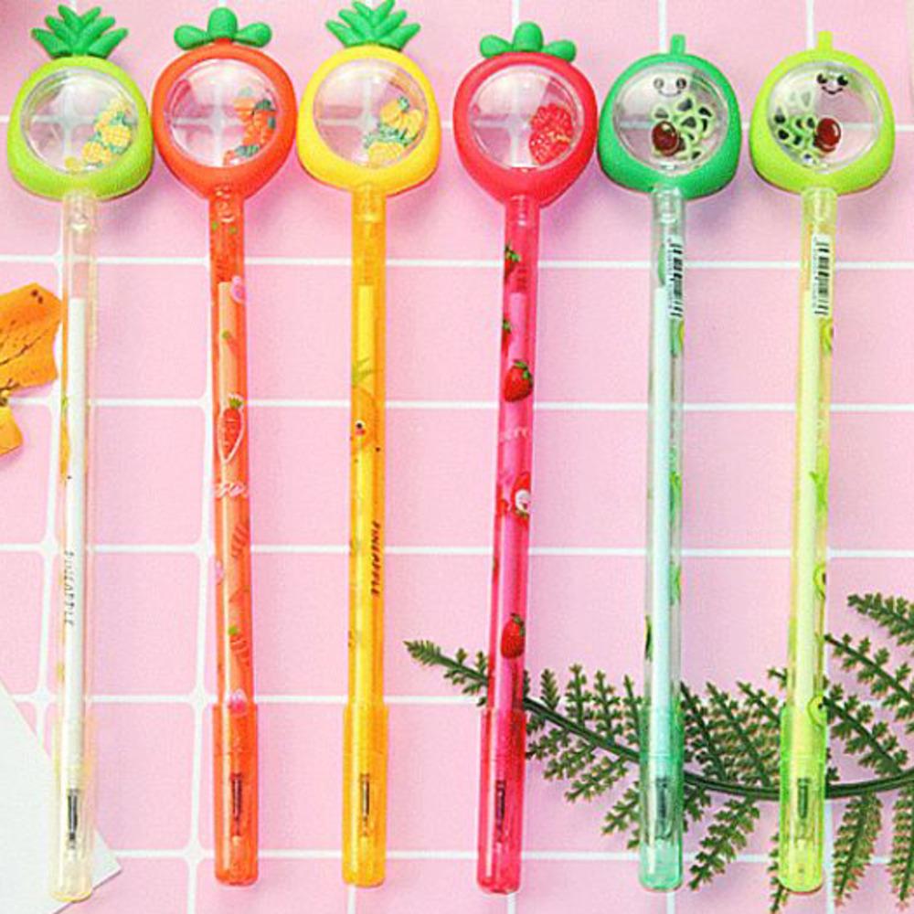 1 Piece Stationery Kawaii Gel Pen School And Office Supplies Creative Fruit Glitter Recreation Cute Gel Pen