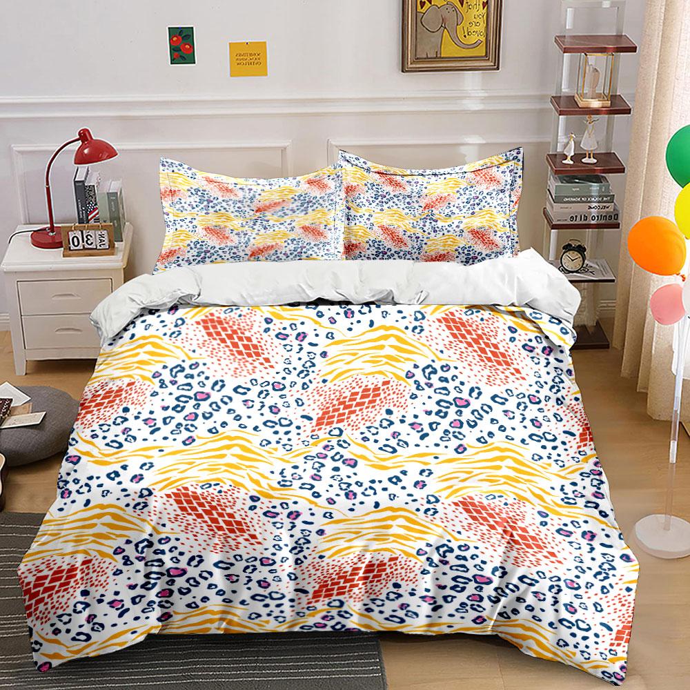 Abstract Leopard Print Bedding Bedding Duvet Cover Set Duvet Cover Pillowcases (1 * Duvet Cover 2 * Pillowcases, without duvet insert) 135x200cm