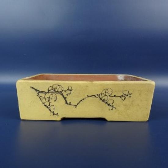 

Б/у горшок для бонсай | Маленький прямоугольный 16 см | Резьба гвоздями с цветочным и буквенным дизайном | Глазурованная керамика – Без подписи светло-коричневого