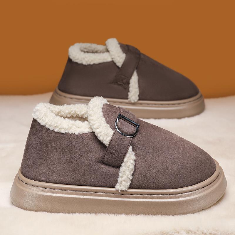 Winter Outdoor Anti Slip Snow Boots Winter 2025 New Couple Thick Bottom Warm Bag Cotton Slippers Women's Shoes Fashion Men Shoes