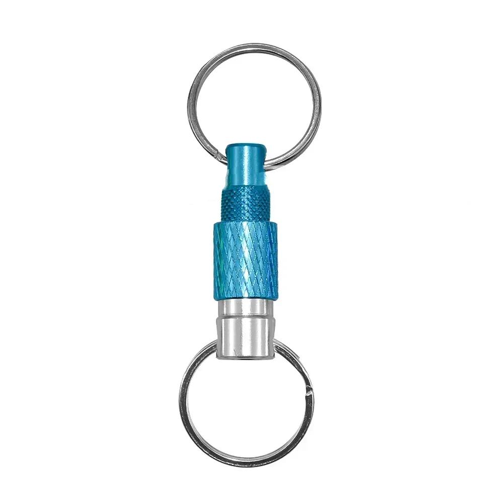 Portable Keychain With Detachable Quick Release Metal Key Ring° Rotation Dual Ring Buckle Hand Tools