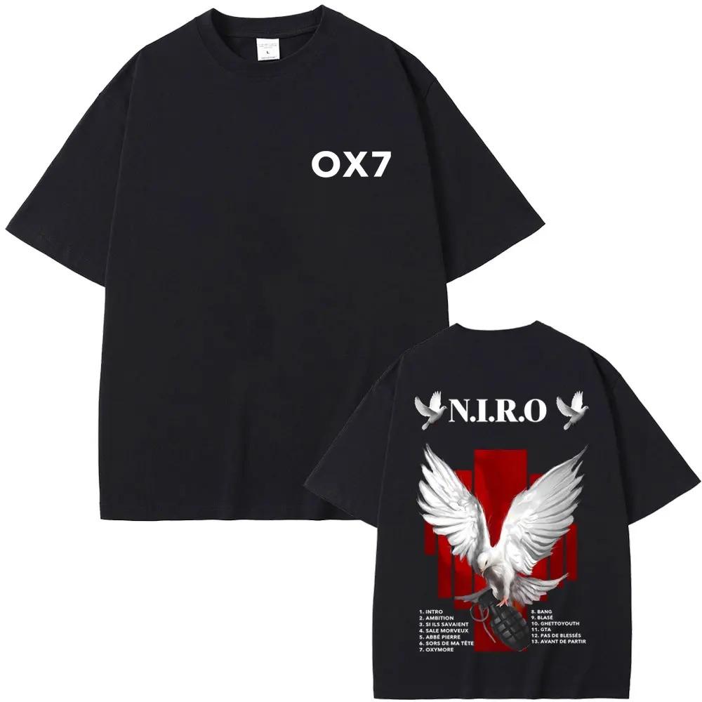 

2026 Rapper Niro OX7 Album Graphic T-shirt Men Women Hip Hop Fashion Pop Music T-shirts Unisex Casual Cotton Vintage T Shirt Streetwear S жовтий
