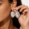Elegant Zinc Alloy Leaf Earrings Women Gold Toned Minimalist Fashion Studs Trendy Botanical Jewelry Daily Wear