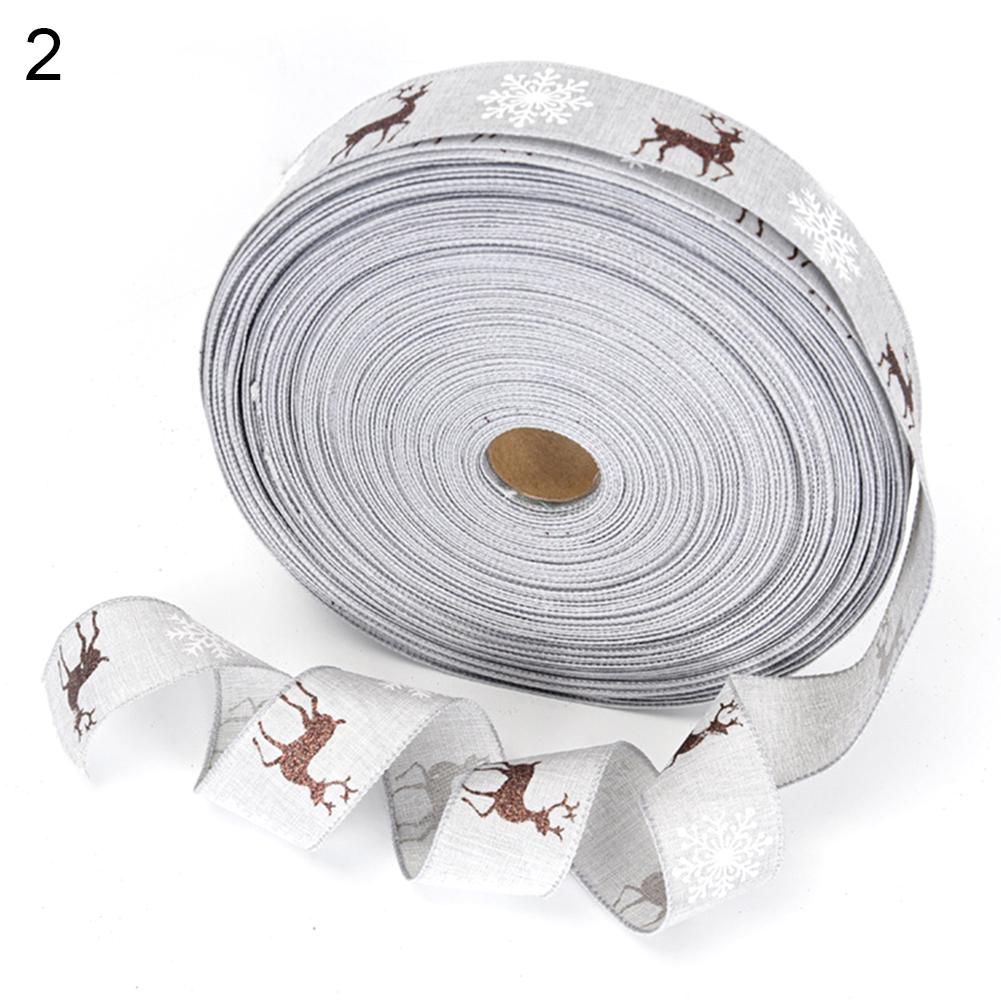 5 Meter 10mm Julgran Snöflinga Mönster Förpackningsband Juldekor