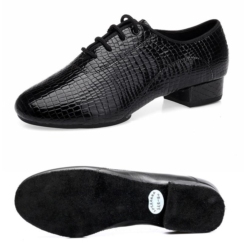 Latin Dance Shoes For Men Modern Ballroom Leather Shoes Dance Stone Pattern Square Formal Dancing Shoes Male Sneakers