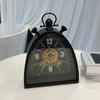 Antique Table Clock Retro Metal Silent Desktop Clocks Desk Clock with Rotating Gear Living Room Decoration and Accessories