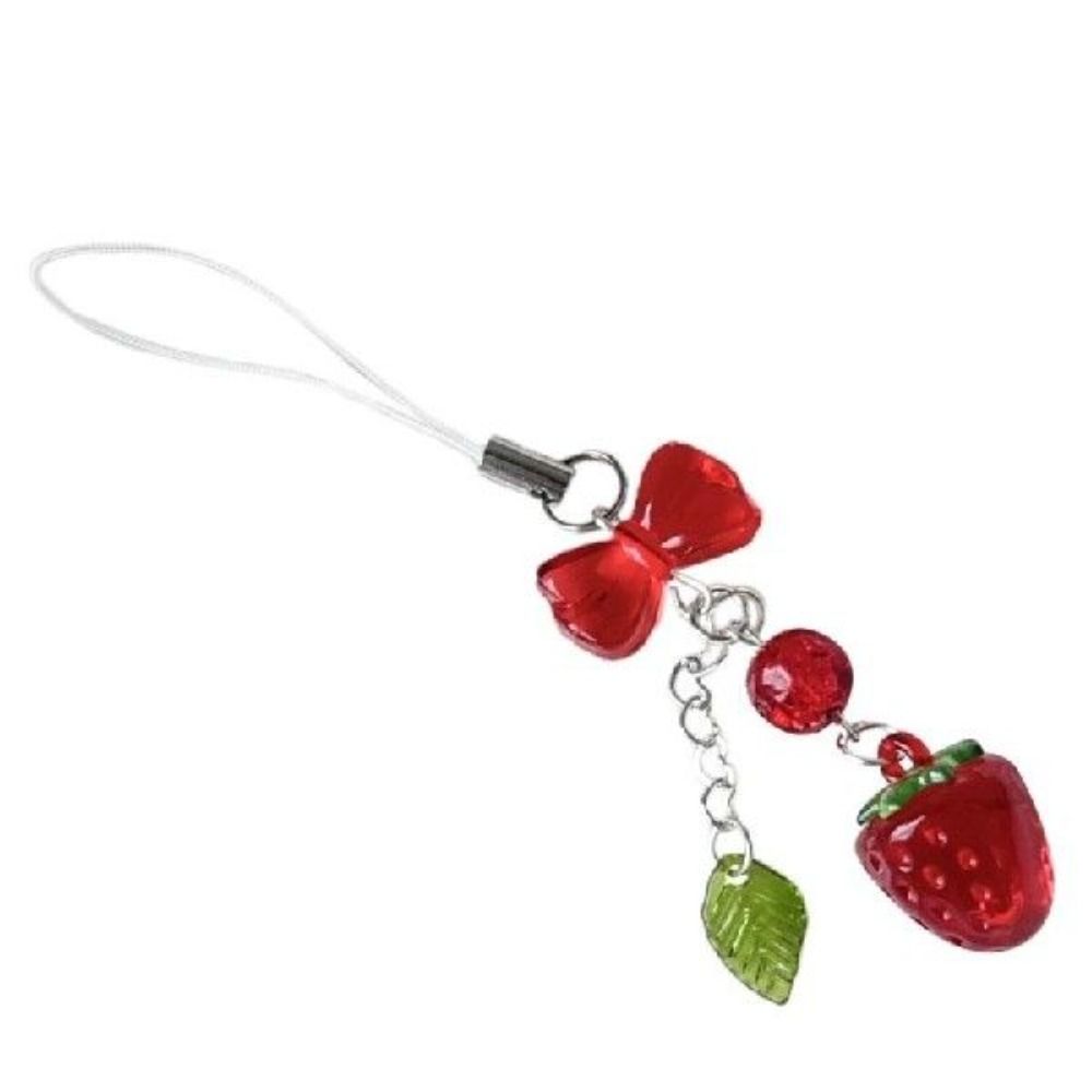 Key Chain Red Cherry Goblin Chain Aesthetic Strawberry Goblin Chain Bag Decoration Lanyards