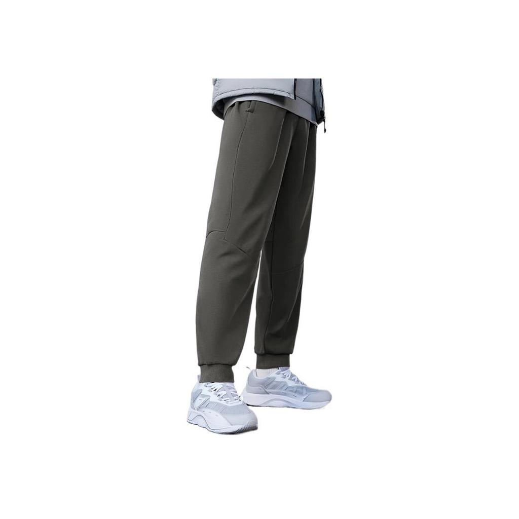 Li Ning Training Series Contrast Color Letter Logo Printed Cuffed Sports Pants Men Pants Road-Gray AKLSE85-3